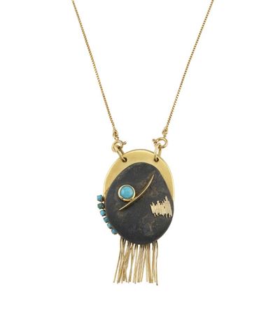 Paolo Spalla per Cavalli, Collana con pietra di fiume e turchesi
