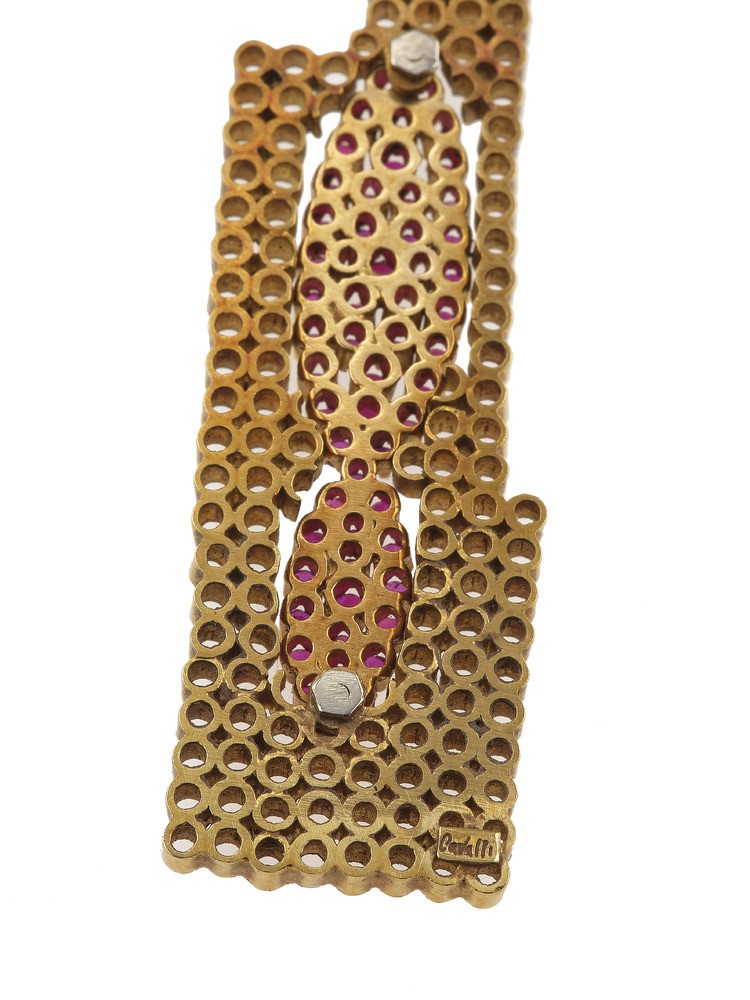 Collana Rigida con Pendente con Piccoli Rubini