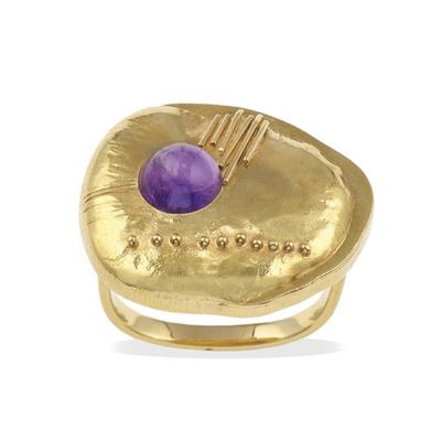 Cavalli, Anello con ametista taglio cabochon