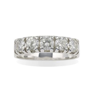 Demi-rivière con diamanti, montatura in oro bianco 750/1000