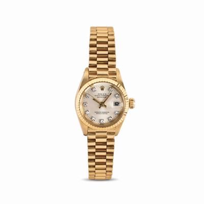 Affascinante e Raffinato Datejust Lady Ref 6917, in Oro Giallo 18k, Bracciale President, Quadrant...