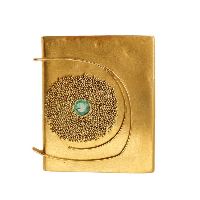 Emerald and gold brooch  - Auction Fine Jewels - Cambi Casa d'Aste