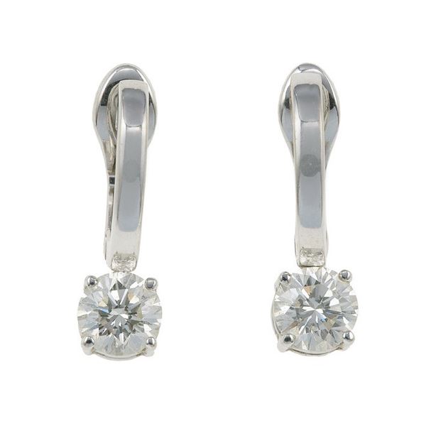 Pair of brilliant-cut diamond earrings