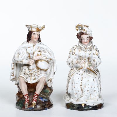 Coppia di Figure Porta Profumo.francia, Manifattura di Jacob Petit, Metà del XIX Secolo.