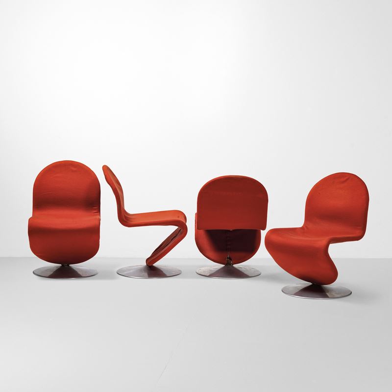 Verner Panton : Quattro sedie mod. 123  - Auction Design Lab - Cambi Casa d'Aste