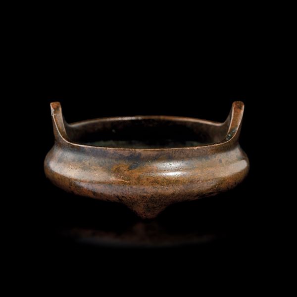 A small bronze censer, China, Qing Dynasty