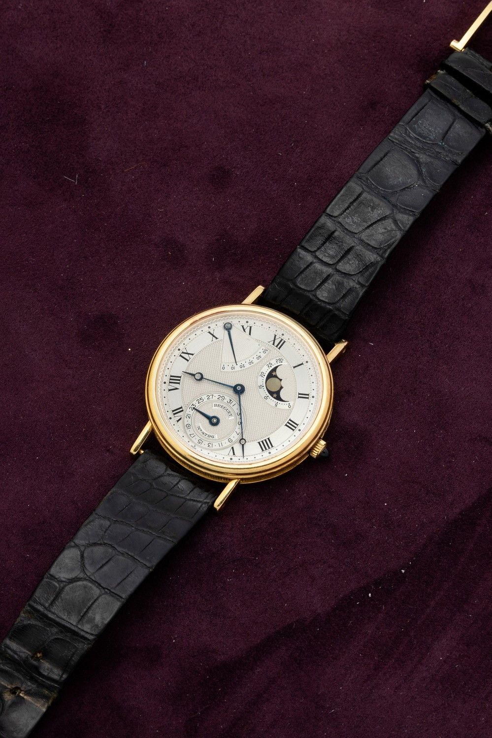 Breguet - Classico ed Elegante Moonphase Power Reserve Ref 3130 in Oro Giallo 18k, Quadrante Guil...