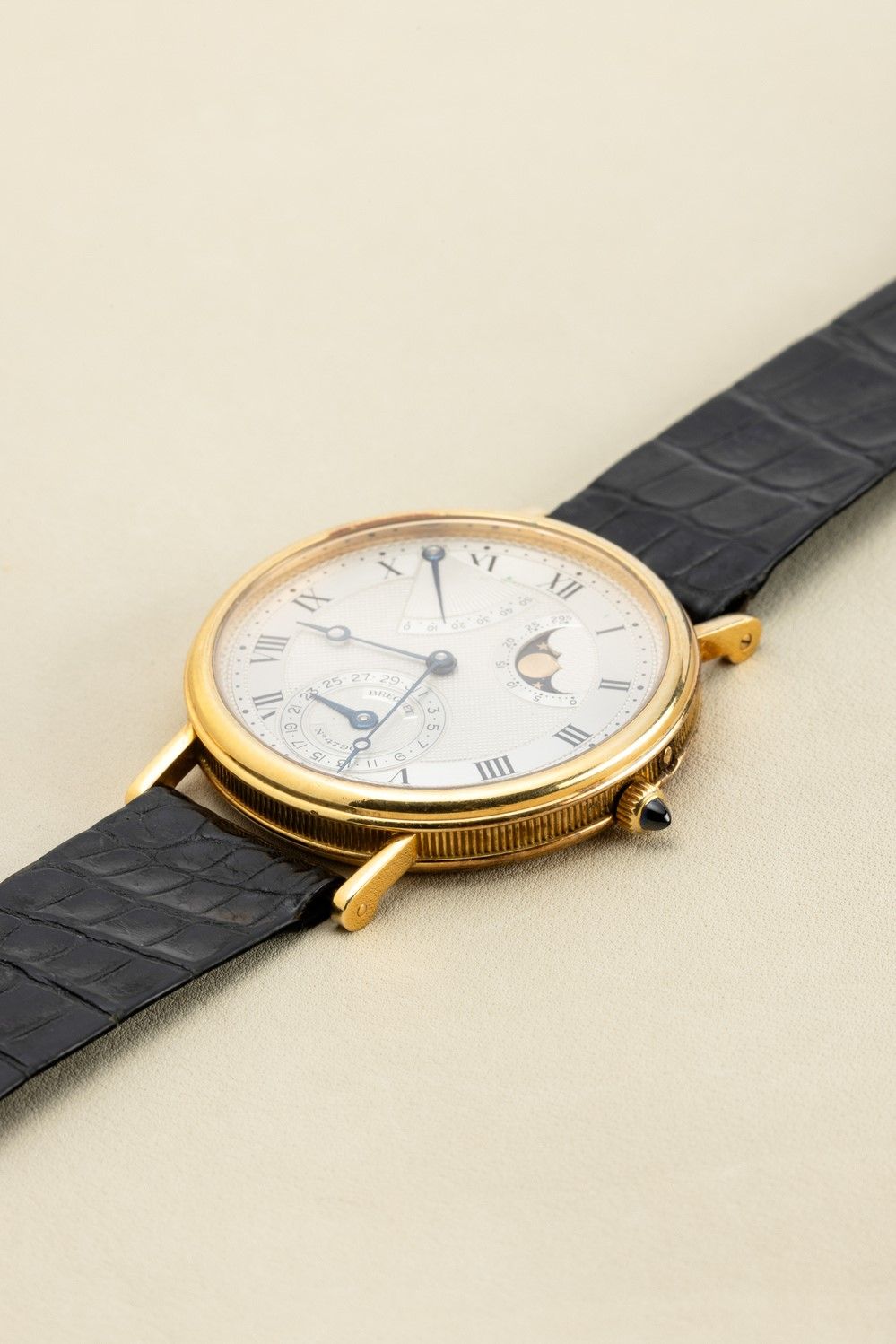 Breguet - Classico ed Elegante Moonphase Power Reserve Ref 3130 in Oro Giallo 18k, Quadrante Guil...
