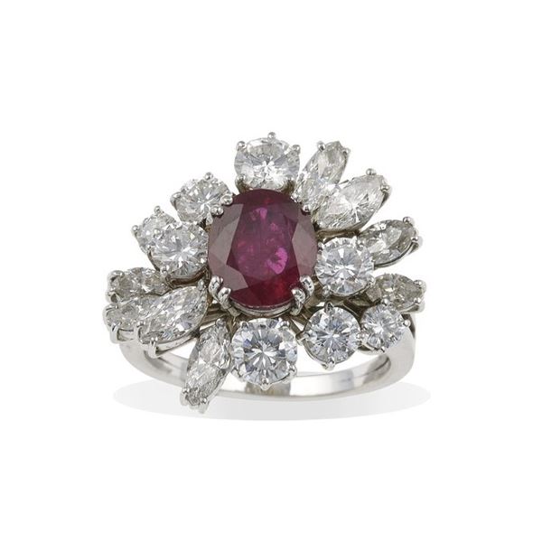 Ruby and diamond ring