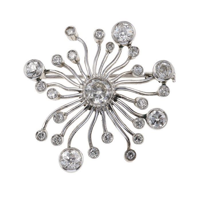Old-cut diamond brooch  - Auction Jewels - Cambi Casa d'Aste