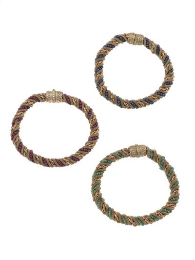 Tre Bracciali con Rubini, Zaffiri e Smeraldi