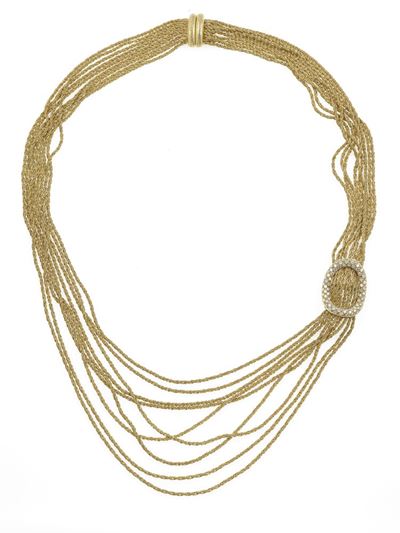 Vieri, Collana multifilo con diamanti in oro giallo 750/1000