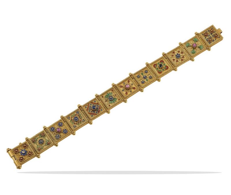 Enamel and gold bracelet  - Auction Fine Jewels - Cambi Casa d'Aste