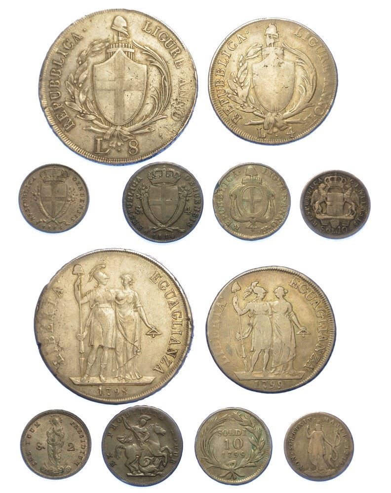 REPUBBLICA LIGURE e REPUBBLICA GENOVESE. Lotto di sei monete.  - Auction Numismatics - I - Cambi Casa d'Aste