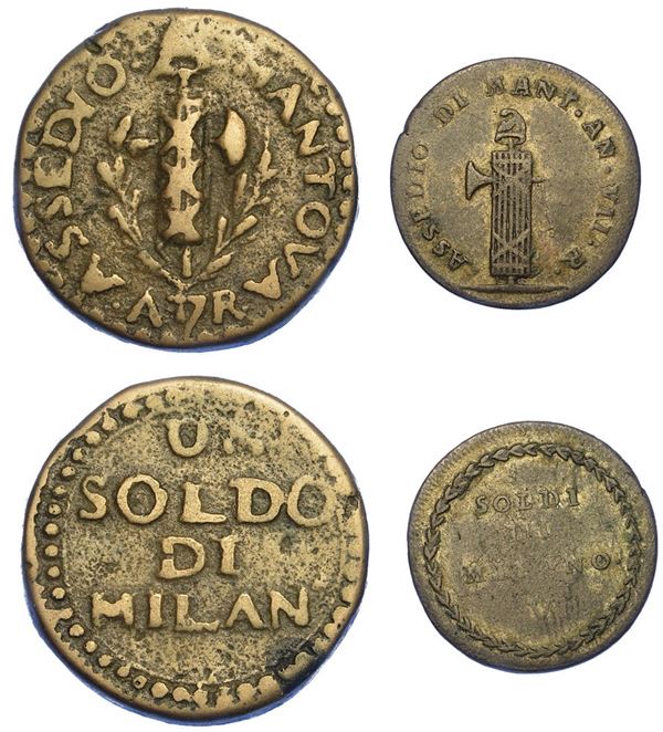 MANTOVA - ASSEDIO AUSTRO/RUSSO, 1799. Lotto di due monete.