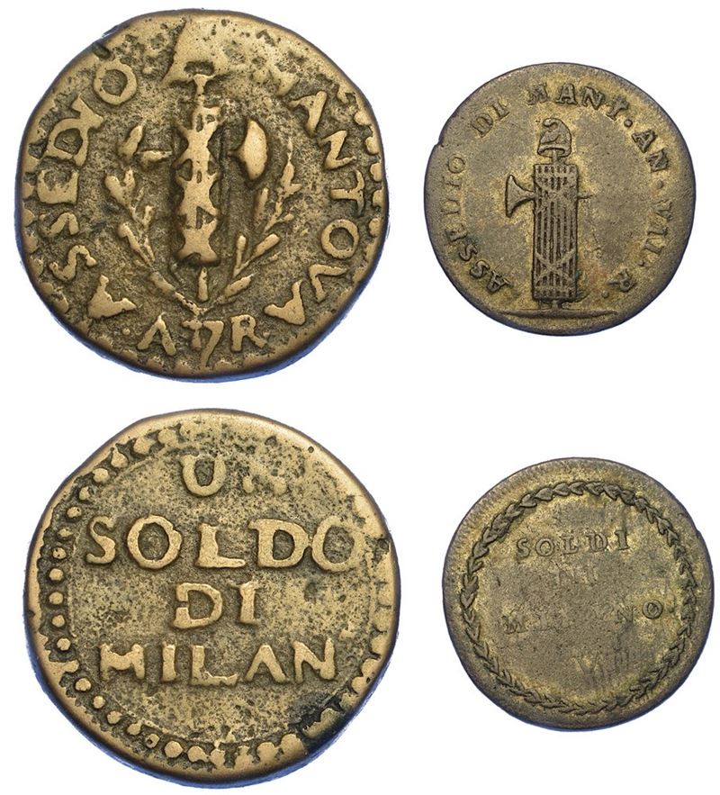 MANTOVA - ASSEDIO AUSTRO/RUSSO, 1799. Lotto di due monete.  - Asta Numismatica - I - Cambi Casa d'Aste