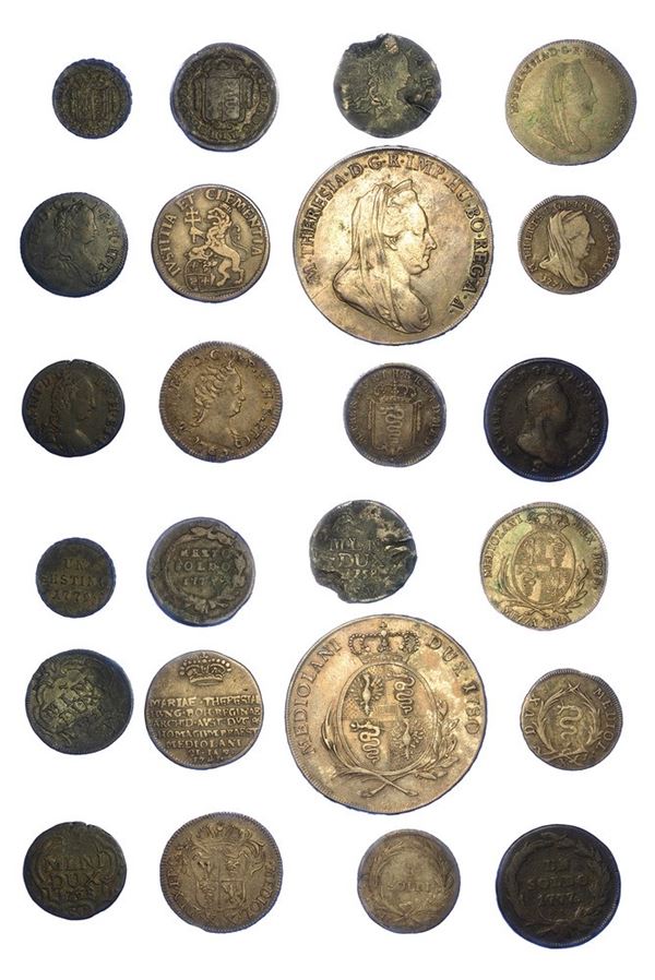 MILANO - MARIA TERESA D'AUSTRIA, 1740-1780. Lotto di dodici monete.