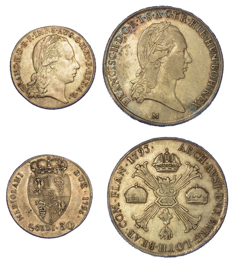 MILANO. FRANCESCO II D'ASBURGO LORENA, 1792-1800. Lotto di due monete.  - Asta Numismatica - I - Cambi Casa d'Aste