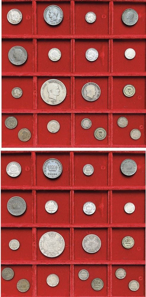 MILANO - NAPOLEONE I, 1805-1814. Lotto di diciannove monete.