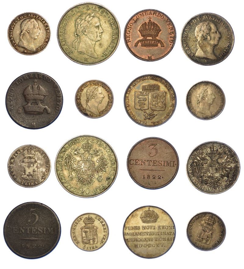 MILANO - FRANCESCO I D'ASBURGO-LORENA, 1815-1835. Lotto di otto monete.  - Auction Numismatics - I - Cambi Casa d'Aste