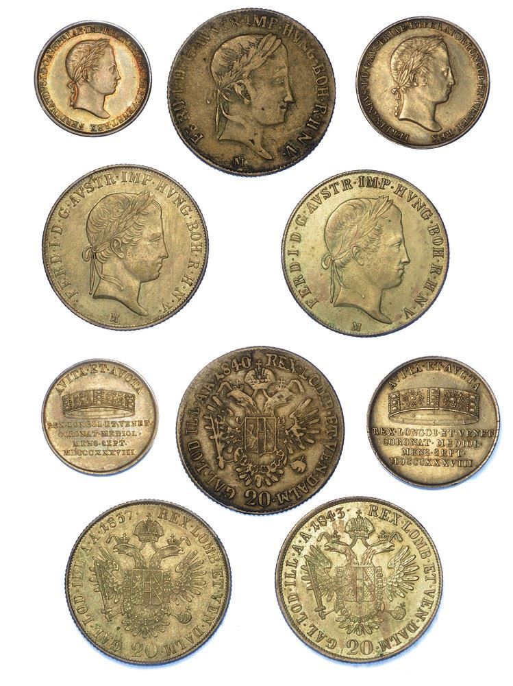 MILANO - FERDINANDO I D'ASBURGO-LORENA, 1835-1848. Lotto di cinque monete.  - Asta Numismatica - I - Cambi Casa d'Aste