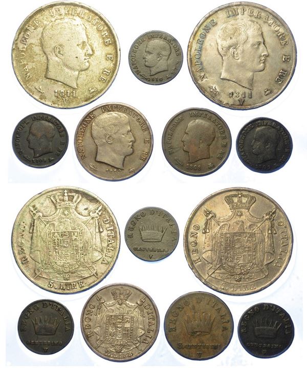 VENEZIA - NAPOLEONE I, 1805-1814. Lotto di sette monete.