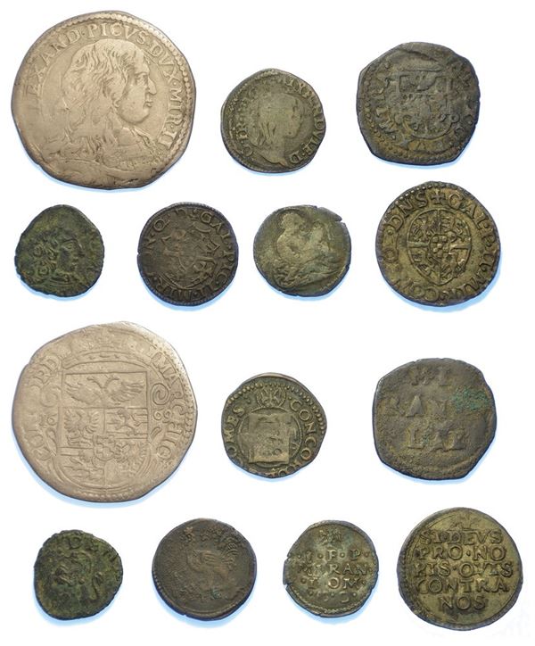 MIRANDOLA - XVI/XVII SECOLO. Lotto di sette monete.