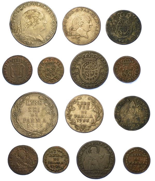 PARMA - FERDINANDO DI BORBONE, 1765-1802. Lotto di sette monete.
