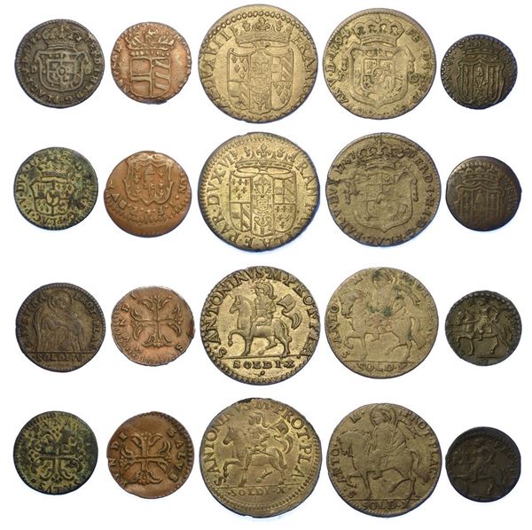 PIACENZA - XVII/XVIII SECOLO. Lotto di dieci monete.