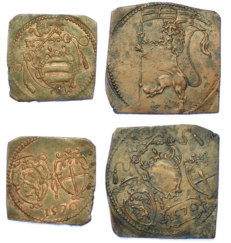 BOLOGNA - PIO V, 1566-1572. Lotto di due monete.  - Asta Numismatica - I - Cambi Casa d'Aste