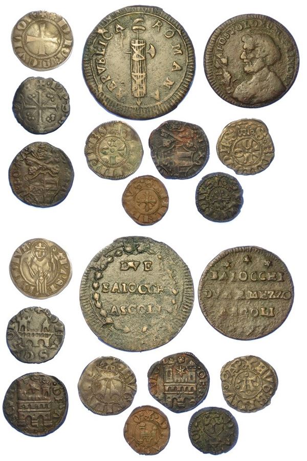 ASCOLI. Lotto di dieci monete.