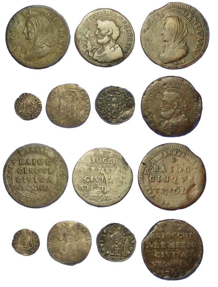 CASTRO, TIVOLI e CIVITAVECCHIA. Lotto di sette monete.  - Auction Numismatics - I - Cambi Casa d'Aste
