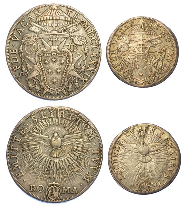 ROMA - SEDE VACANTE 1689. Lotto di due monete.