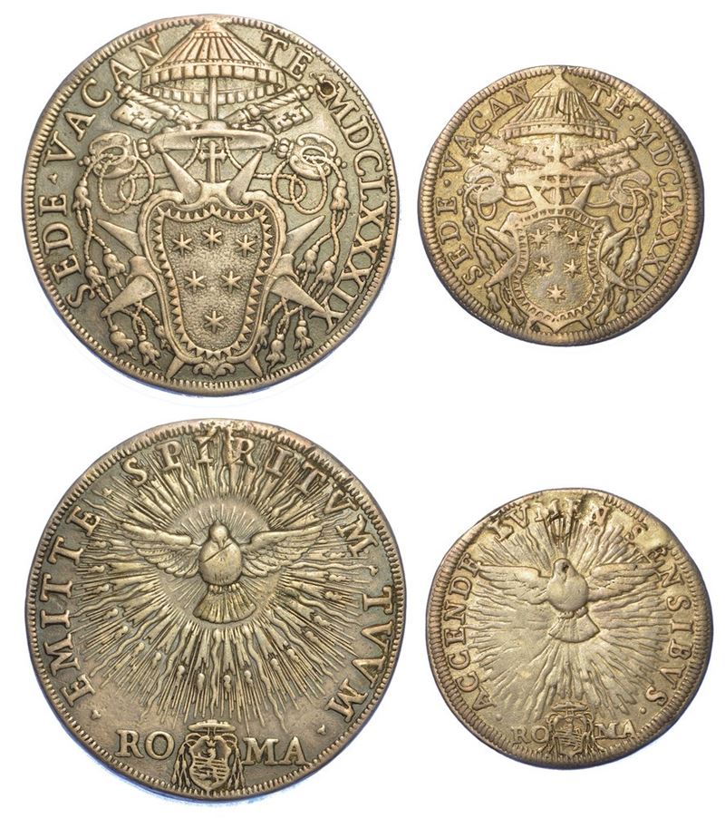 ROMA - SEDE VACANTE 1689. Lotto di due monete.  - Asta Numismatica - I - Cambi Casa d'Aste
