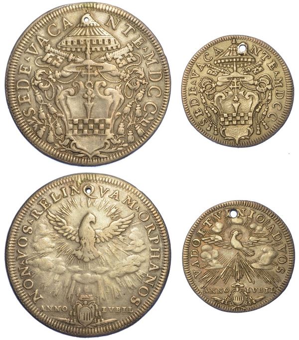 ROMA - SEDE VACANTE 1700. Lotto di due monete.