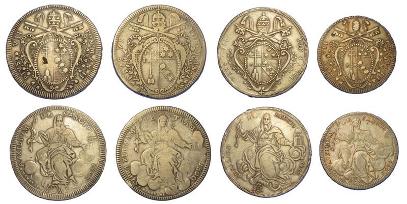 ROMA - XIX SECOLO. Lotto di quattro monete.  - Auction Numismatics - I - Cambi Casa d'Aste