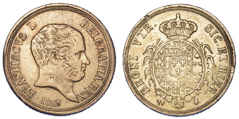 NAPOLI. FRANCESCO I DI BORBONE, 1825-1830. Carlino 1826.  - Auction Numismatics - I - Cambi Casa d'Aste