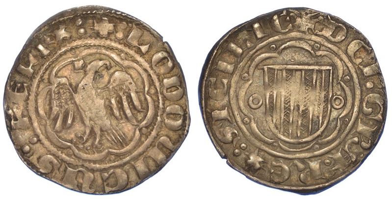 MESSINA LUDOVICO D'ARAGONA, 1342-1355. Pierreale.  - Auction Numismatics - I - Cambi Casa d'Aste
