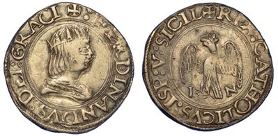 Messina. Ferdinando D'aragona, il Cattolico, 1479-1516. Tarì.