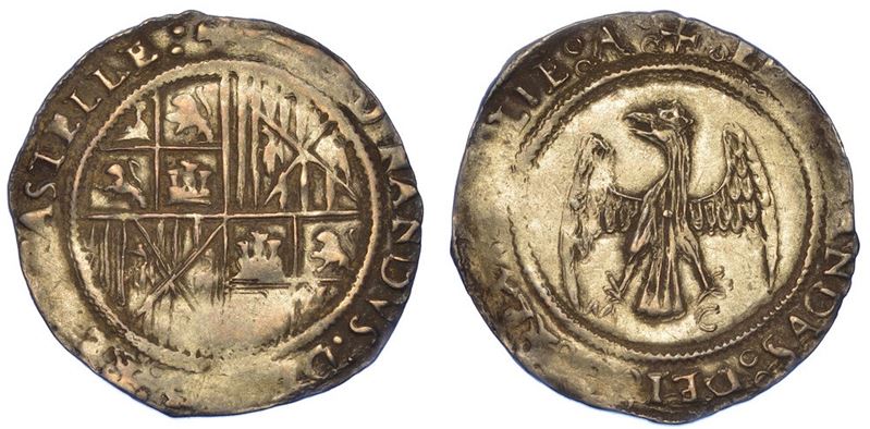 MESSINA. FERDINANDO D'ARAGONA, IL CATTOLICO, 1479-1516. Mezzo tarì.  - Asta Numismatica - I - Cambi Casa d'Aste