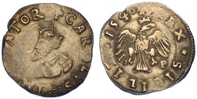 Messina. Carlo V D'asburgo, 1516-1556. 2 Tarì 1540.