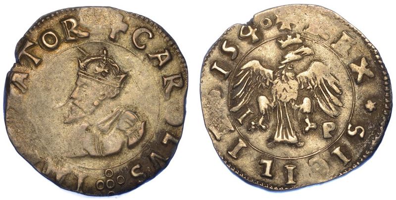 MESSINA. CARLO V D'ASBURGO, 1516-1556. 2 Tarì 1540.  - Asta Numismatica - I - Cambi Casa d'Aste