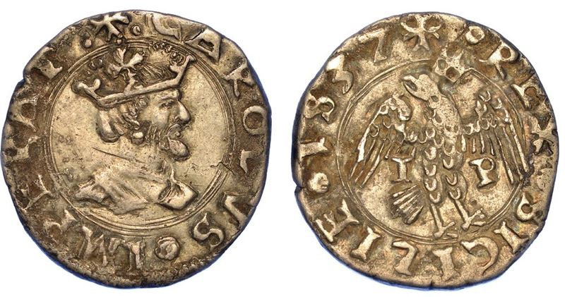 MESSINA. CARLO V D'ASBURGO, 1516-1556. Tarì 1537.  - Asta Numismatica - I - Cambi Casa d'Aste