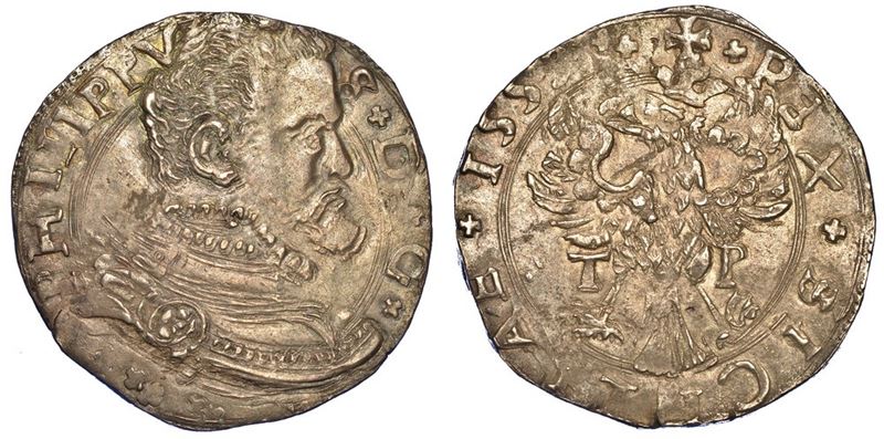 MESSINA. FILIPPO II D'ASBURGO, 1556-1598. 4 tarì 1559.  - Asta Numismatica - I - Cambi Casa d'Aste