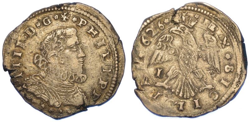 MESSINA. FILIPPO IV DI SPAGNA, 1621-1665. 4 tarì 1626.  - Asta Numismatica - I - Cambi Casa d'Aste