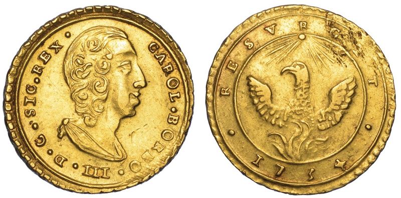 PALERMO. CARLO DI BORBONE, 1734-1759. Oncia 1734.  - Asta Numismatica - I - Cambi Casa d'Aste