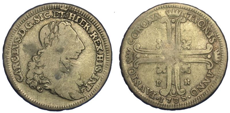 PALERMO. CARLO DI BORBONE, 1734-1759. 6 tarì 1735.  - Asta Numismatica - I - Cambi Casa d'Aste