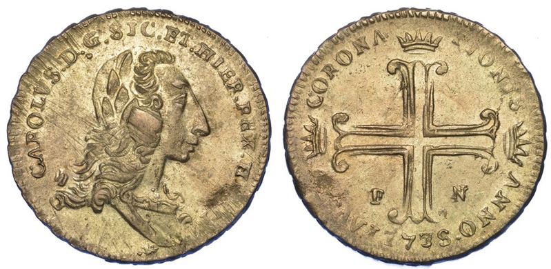 PALERMO. CARLO DI BORBONE, 1734-1759. 3 tarì 1735.  - Asta Numismatica - I - Cambi Casa d'Aste
