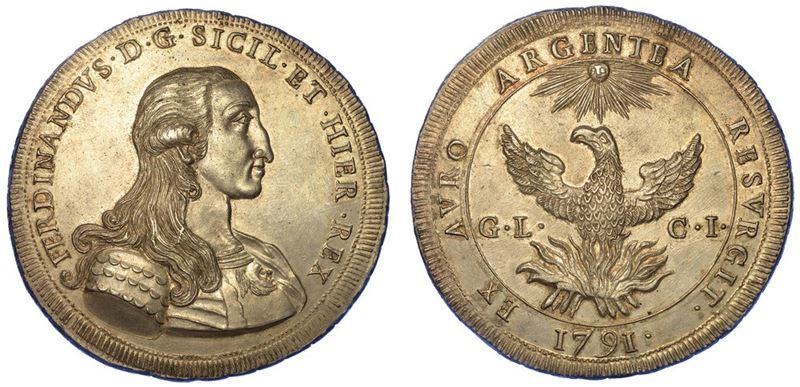 PALERMO. FERDINANDO III DI BORBONE, 1759-1816. Oncia da 30 Tarì 1791.  - Auction Numismatics - I - Cambi Casa d'Aste