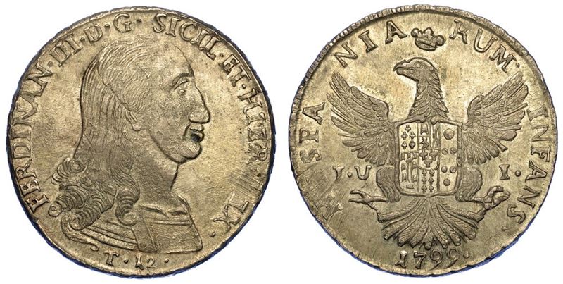 PALERMO. FERDINANDO III DI BORBONE, 1759-1816. 12 tarì 1799.  - Asta Numismatica - I - Cambi Casa d'Aste